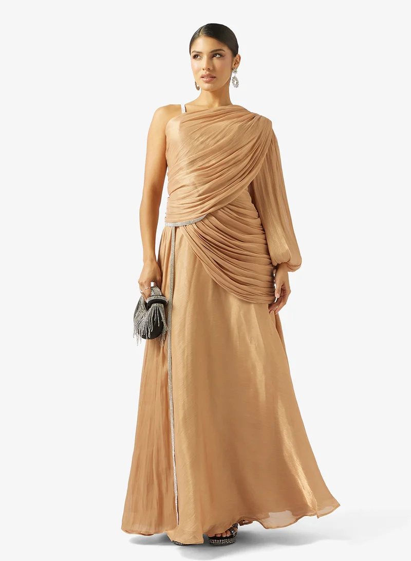 Namshi x  draped metallic gown dress for Women | Best Price UAE